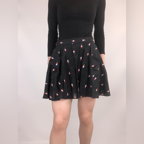 Fleur du Mal Dresses & Skirts - SOLD Fleur du Mal Cotton Silk Ice Cream Embroidered Mini Skirt Croquette